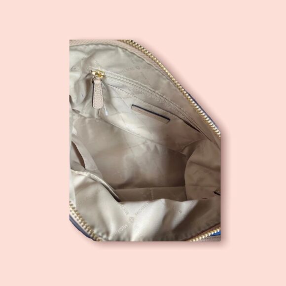 Michael Kors Cream/Gold Boho Pebbled Leather Shoulder Bag - Picture 3 of 3